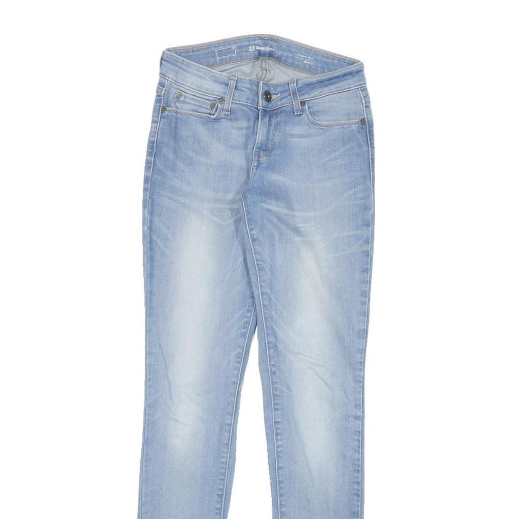 LEVI'S Womens Slim Light Blue Denim Jeans W24 L30 Zip Cotton Blend Skinny Fit