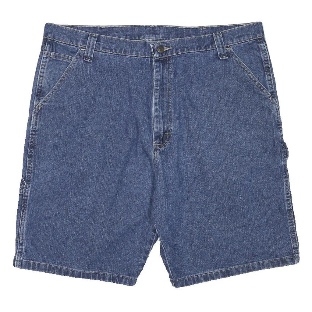 WRANGLER Mens Denim Blue Carpenter Shorts XL W38 Cotton Blend Workwear Pockets