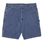 WRANGLER Mens Denim Blue Carpenter Shorts XL W38 Cotton Blend Workwear Pockets