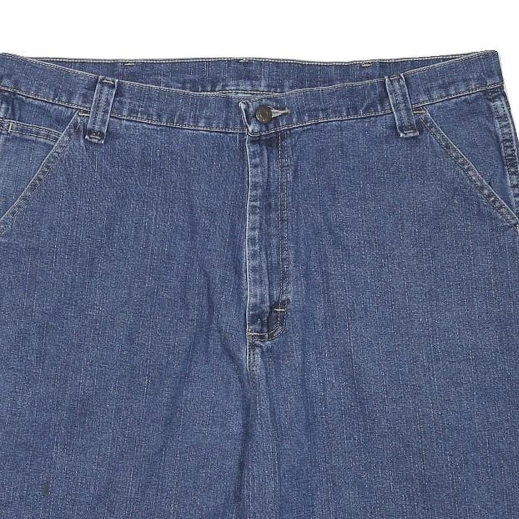WRANGLER Mens Denim Blue Carpenter Shorts XL W38 Cotton Blend Workwear Pockets