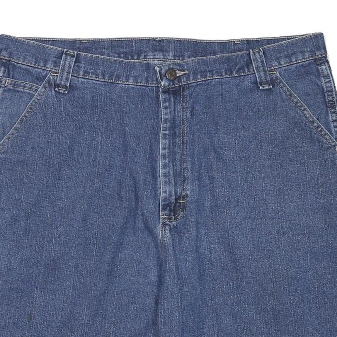 WRANGLER Mens Denim Blue Carpenter Shorts XL W38 Cotton Blend Workwear Pockets