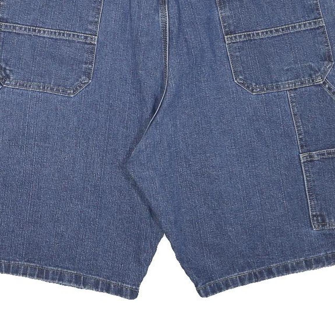 WRANGLER Mens Denim Blue Carpenter Shorts XL W38 Cotton Blend Workwear Pockets