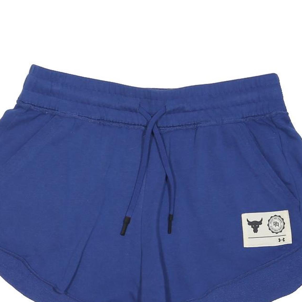 UNDER ARMOUR Womens Shorts Blue Casual M W32 Cotton Blend Drawstring Relaxed Fit