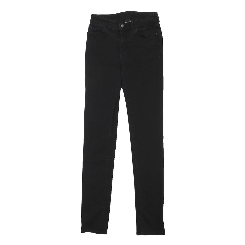 EMPORIO ARMANI Womens Black Slim Skinny Denim Light W27 L32 Stylish Zip Jeans