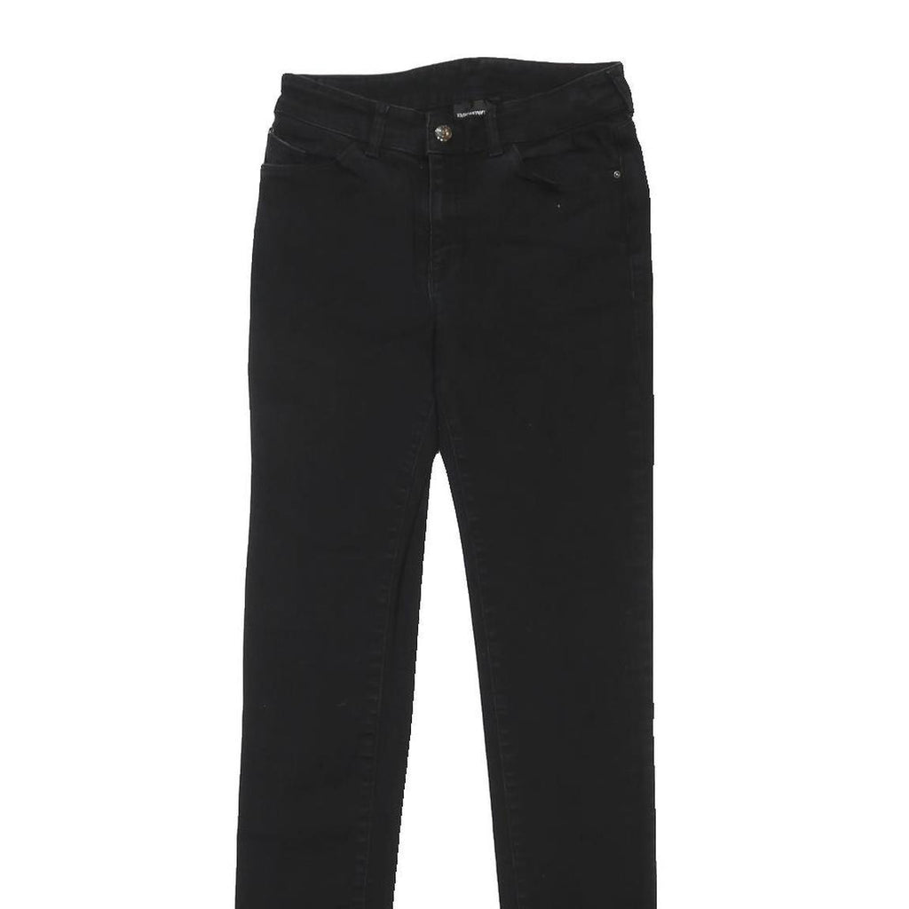 EMPORIO ARMANI Womens Black Slim Skinny Denim Light W27 L32 Stylish Zip Jeans