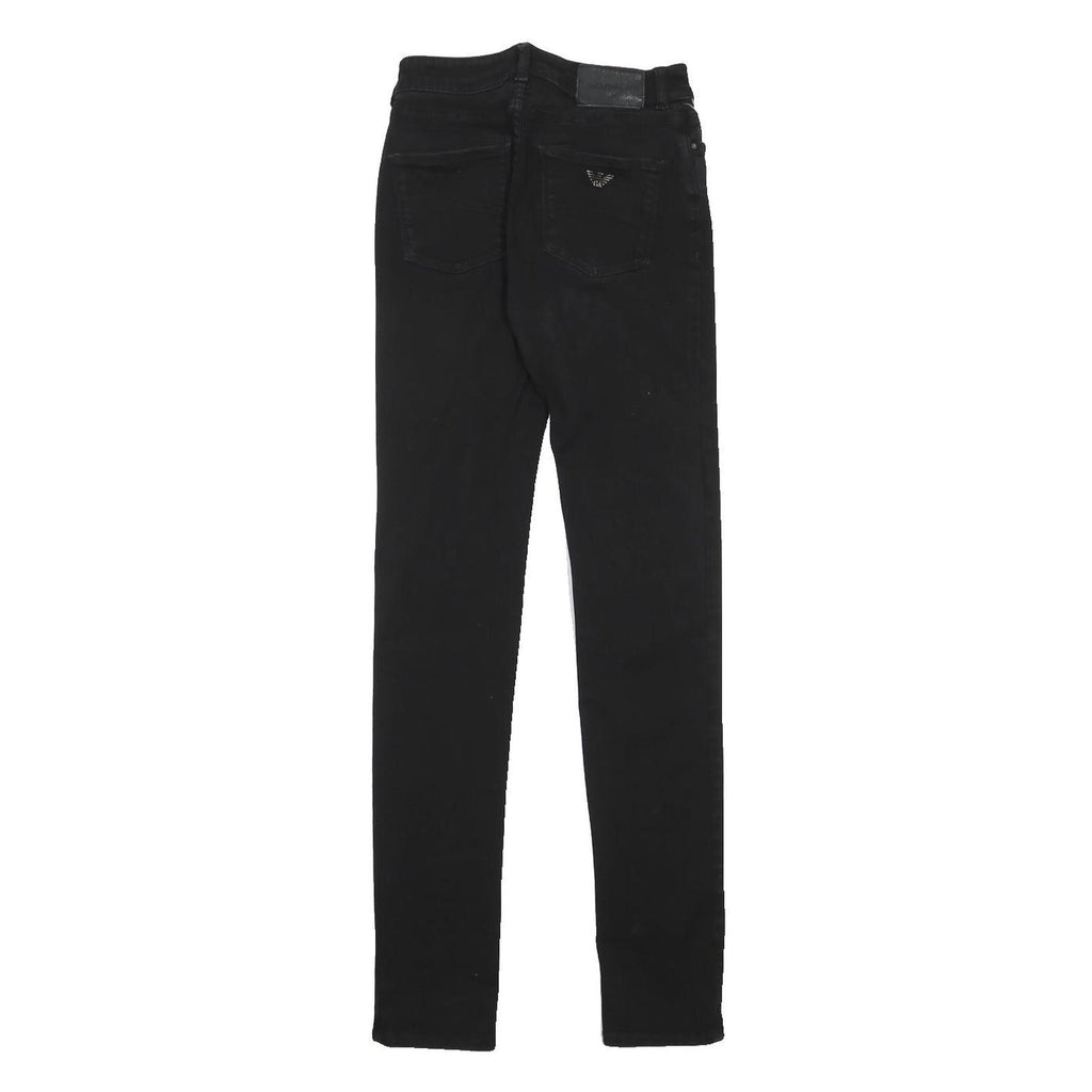 EMPORIO ARMANI Womens Black Slim Skinny Denim Light W27 L32 Stylish Zip Jeans