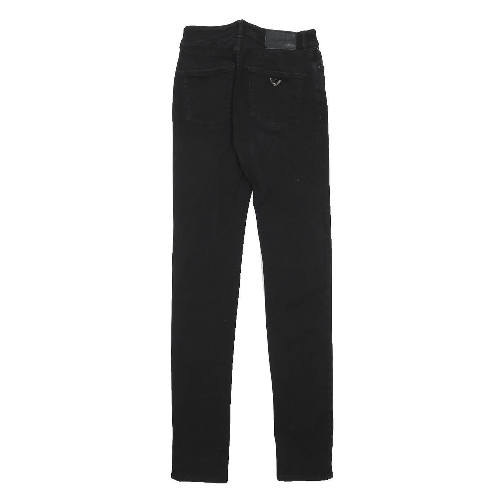 EMPORIO ARMANI Womens Black Slim Skinny Denim Light W27 L32 Stylish Zip Jeans