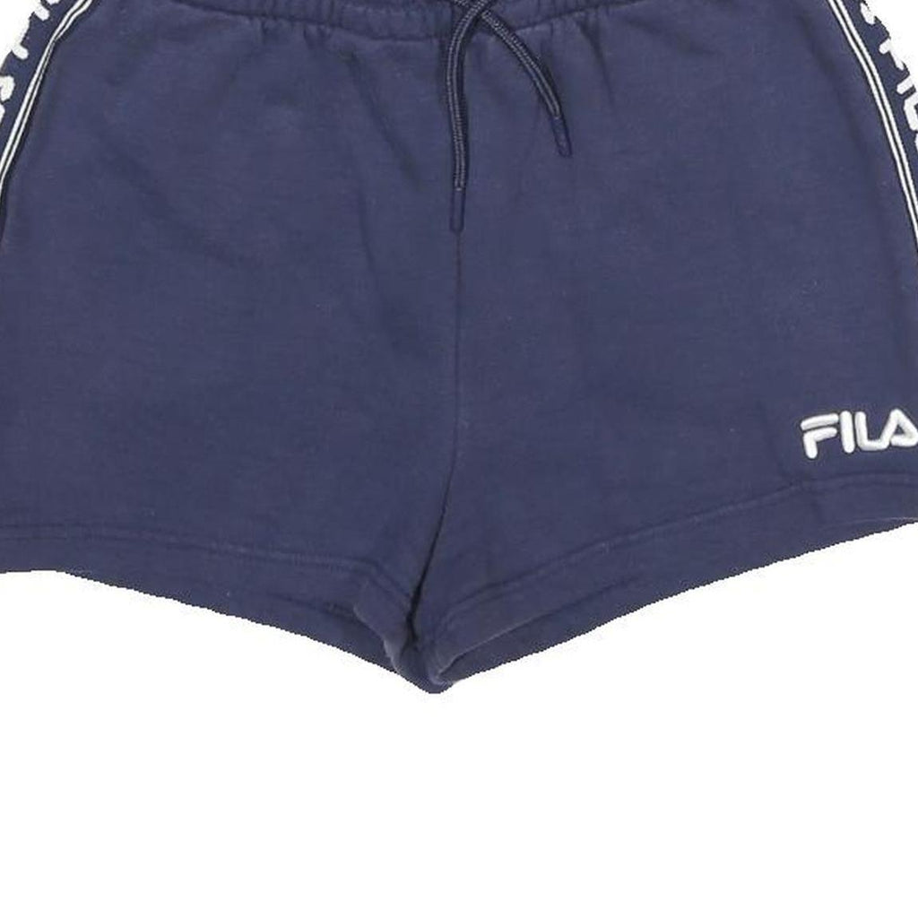 FILA Womens Shorts Navy Blue Casual S W26 Logo Tape Sportswear