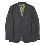 TED BAKER Mens Black Wool Blend Tailored Jacket S Woven Button Closure Slim Fit