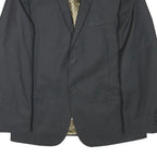 TED BAKER Mens Black Wool Blend Tailored Jacket S Woven Button Closure Slim Fit