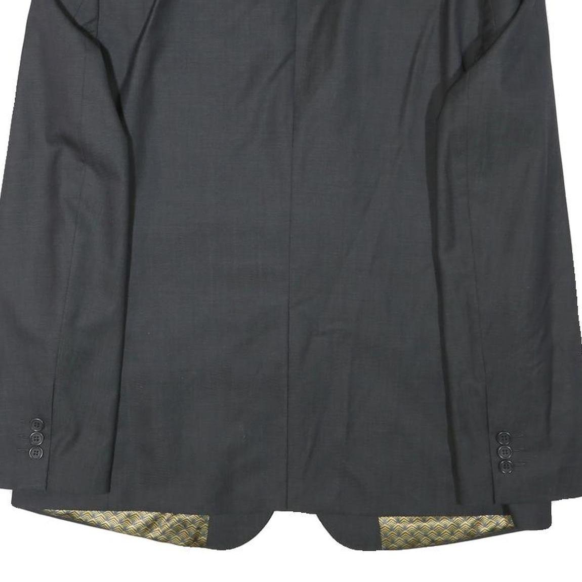 TED BAKER Mens Black Wool Blend Tailored Jacket S Woven Button Closure Slim Fit