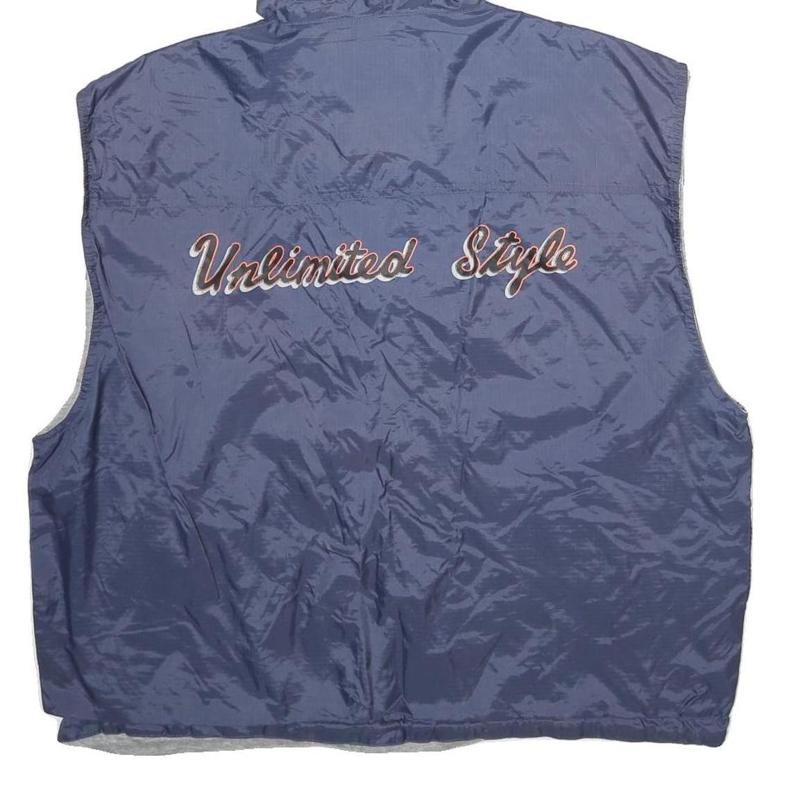 WEST COAST Mens Blue Hooded Button Nylon Jacket L Casual Streetwear Sport