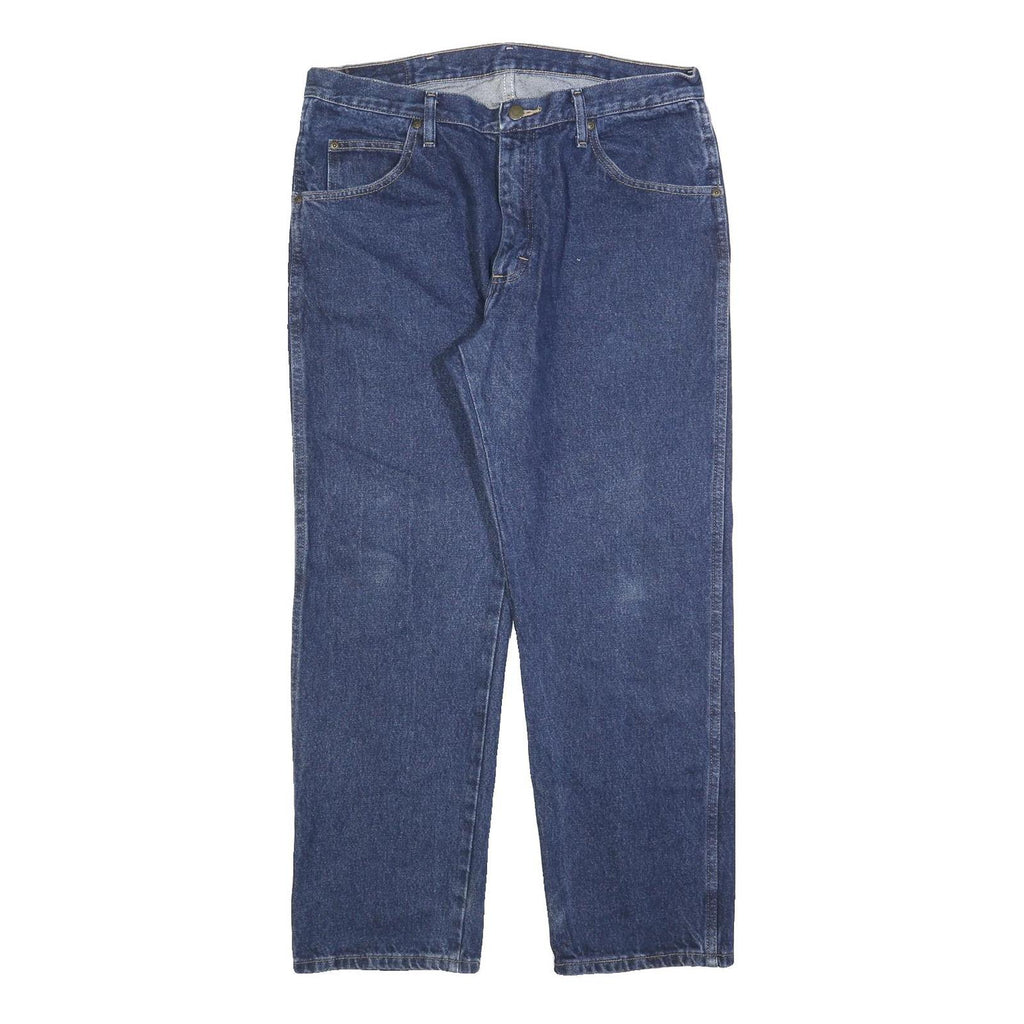 WRANGLER Mens Relaxed Blue Denim Medium W36 L29 Casual Cotton Zip Jeans