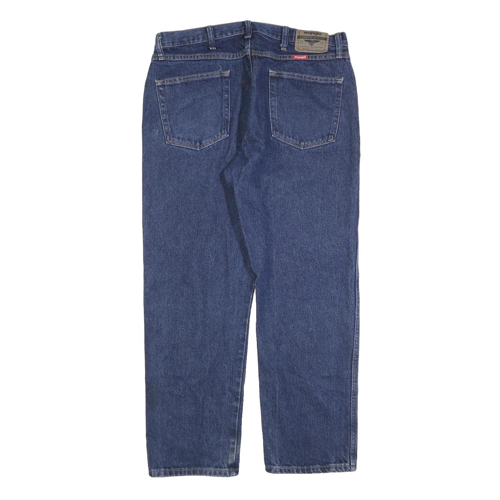 WRANGLER Mens Relaxed Blue Denim Medium W36 L29 Casual Cotton Zip Jeans