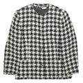 Womens Black & White Check Wool Blend Button Jacket UK 12 Classic Tailored Style