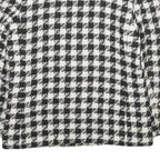 Womens Black & White Check Wool Blend Button Jacket UK 12 Classic Tailored Style
