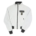 REFRIGIWEAR Womens White & Black Bomber Jacket Zip Closure S Polyester Blend