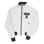 REFRIGIWEAR Womens White & Black Bomber Jacket Zip Closure S Polyester Blend