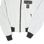 REFRIGIWEAR Womens White & Black Bomber Jacket Zip Closure S Polyester Blend