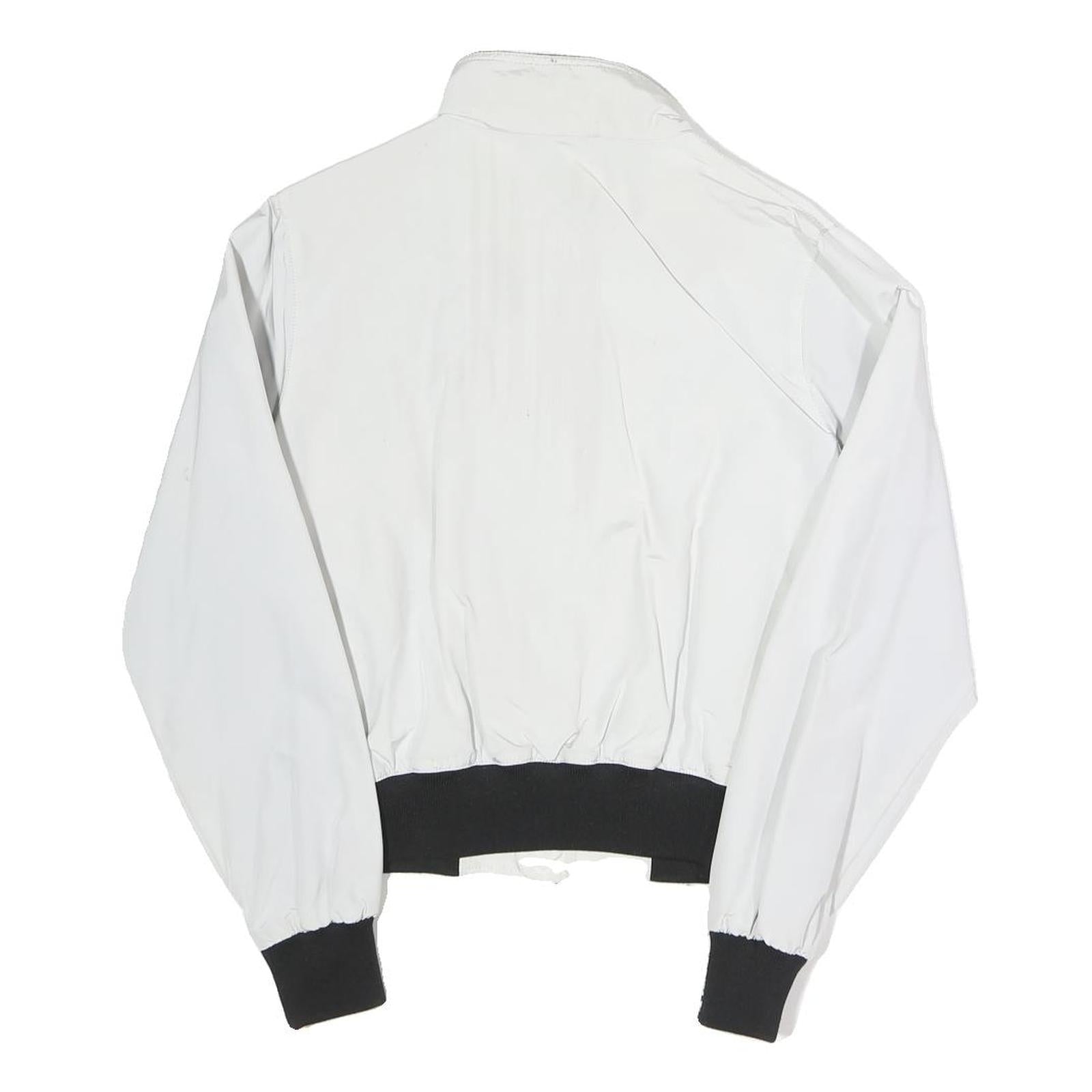 REFRIGIWEAR Womens White & Black Bomber Jacket Zip Closure S Polyester Blend