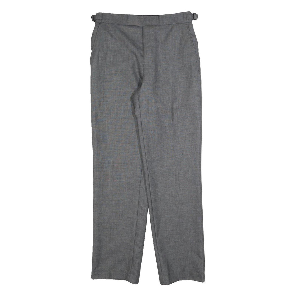 ROCHAS Mens Grey Regular Fit Straight Leg Trousers W30 L32 Formal Classic