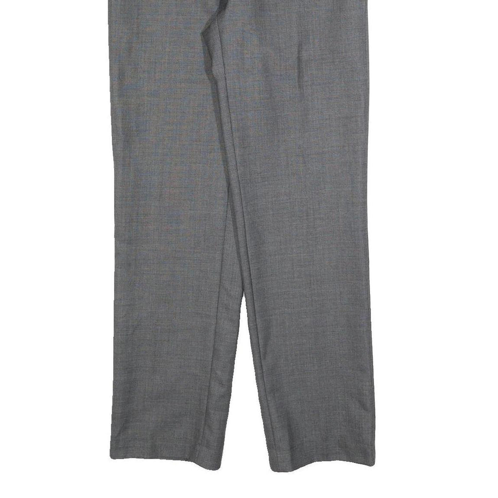 ROCHAS Mens Grey Regular Fit Straight Leg Trousers W30 L32 Formal Classic