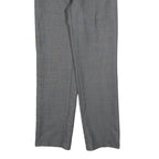 ROCHAS Mens Grey Regular Fit Straight Leg Trousers W30 L32 Formal Classic