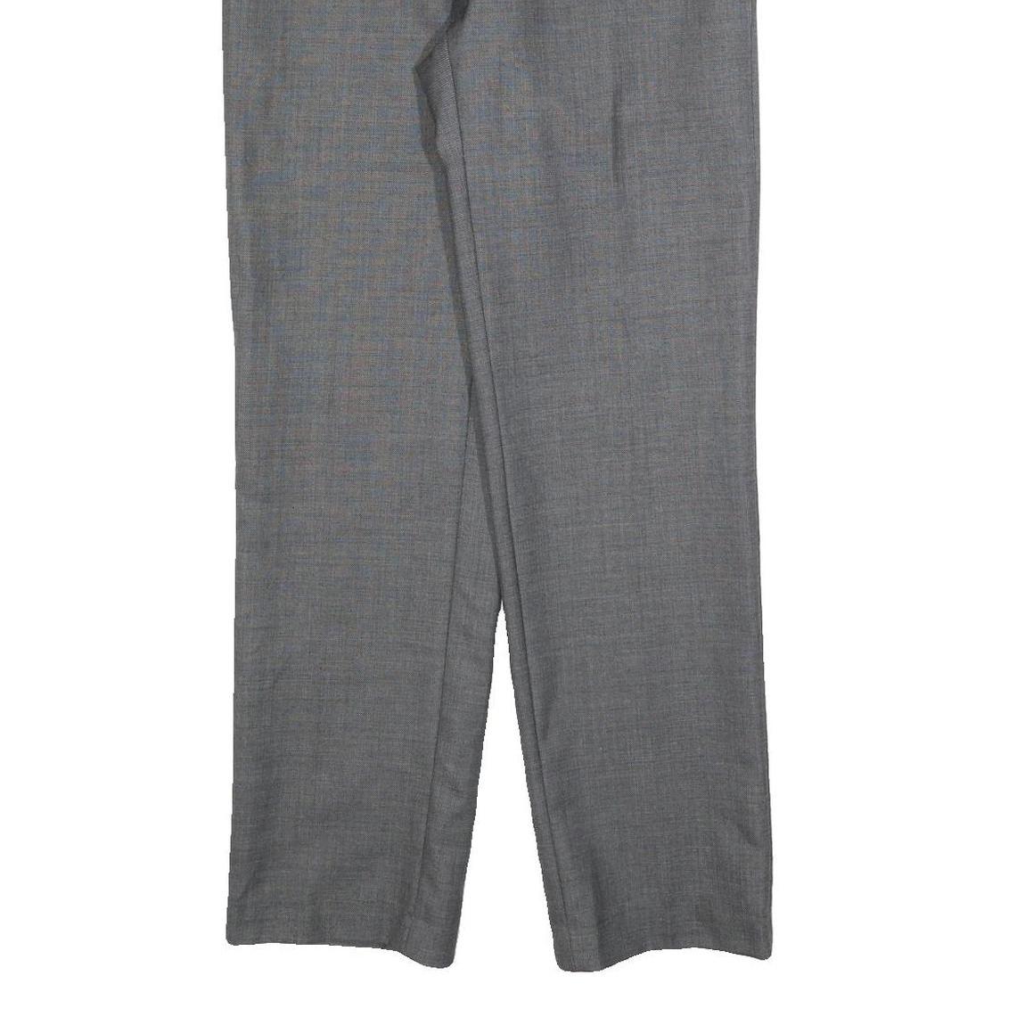 ROCHAS Mens Grey Regular Fit Straight Leg Trousers W30 L32 Formal Classic