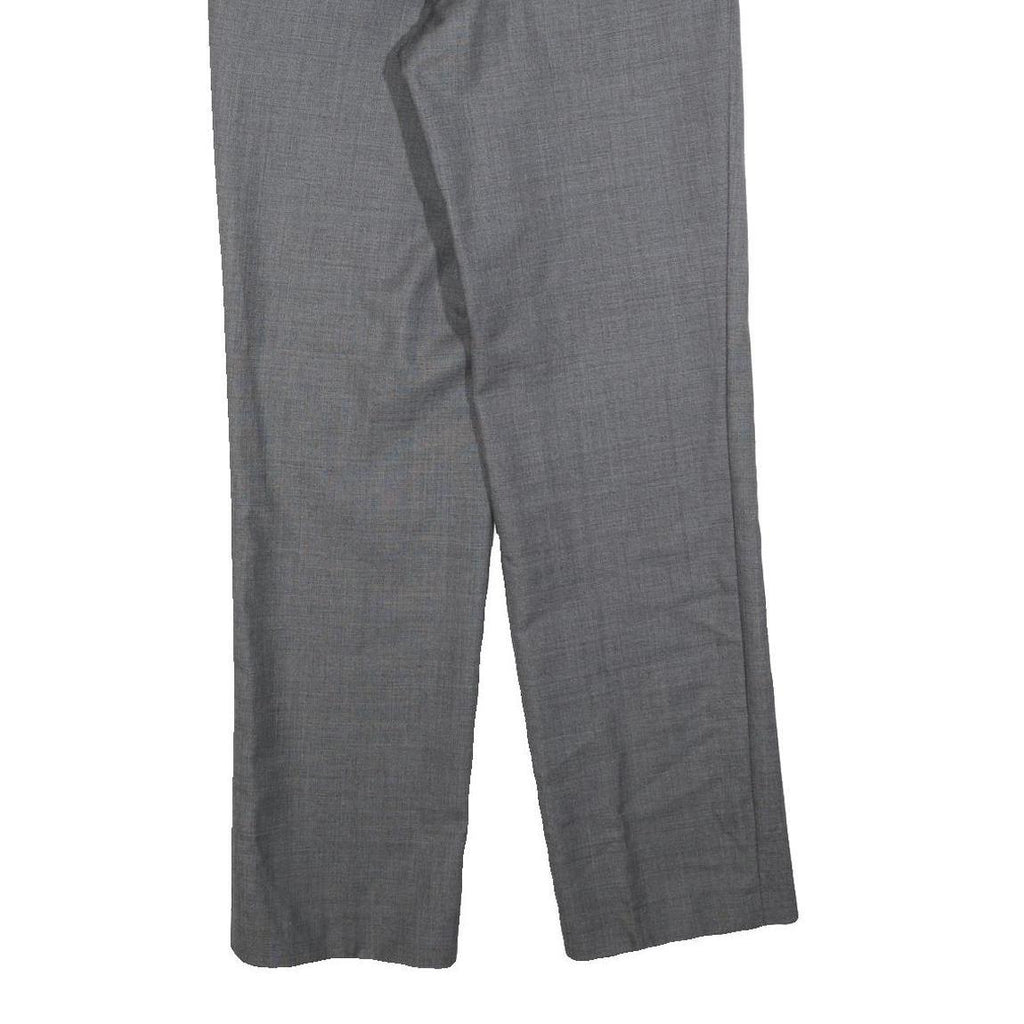 ROCHAS Mens Grey Regular Fit Straight Leg Trousers W30 L32 Formal Classic
