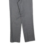 ROCHAS Mens Grey Regular Fit Straight Leg Trousers W30 L32 Formal Classic