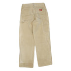 DICKIES Mens Beige Regular Straight Cotton Blend Trousers W28 L27 Workwear Zip