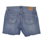 LEVI'S Womens Denim Blue Casual Shorts L W34 Distressed Style