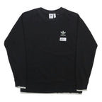 ADIDAS Womens Black Sweatshirt Crew Neck UK 10 Cotton Blend Pullover Casual