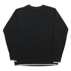 ADIDAS Womens Black Sweatshirt Crew Neck UK 10 Cotton Blend Pullover Casual