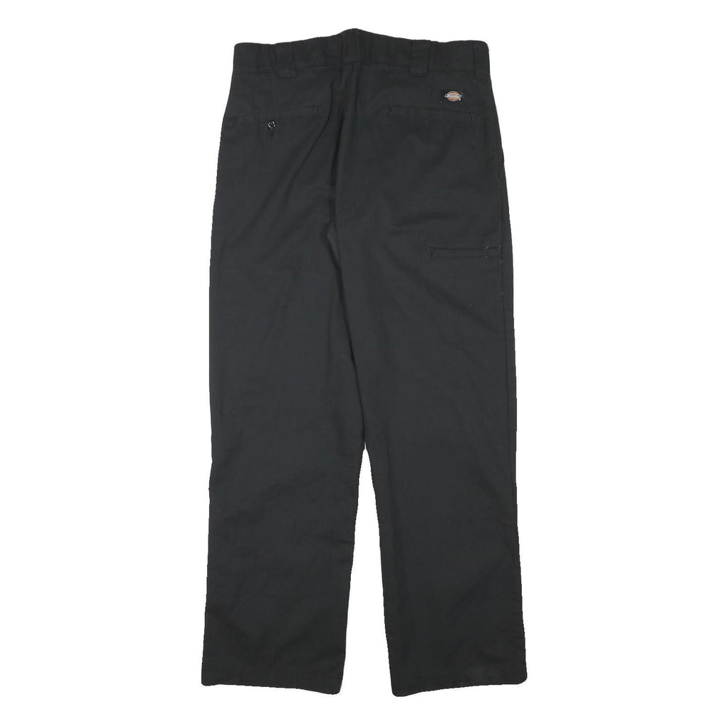 DICKIES Mens Cotton Blend Black Regular Straight Trousers W32 L30 Workwear