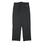 DICKIES Mens Cotton Blend Black Regular Straight Trousers W32 L30 Workwear