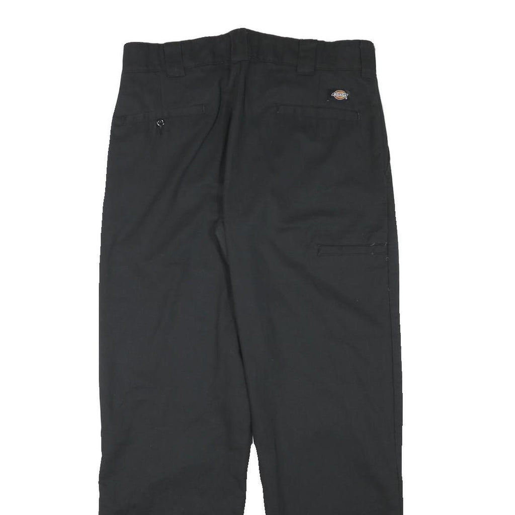 DICKIES Mens Cotton Blend Black Regular Straight Trousers W32 L30 Workwear