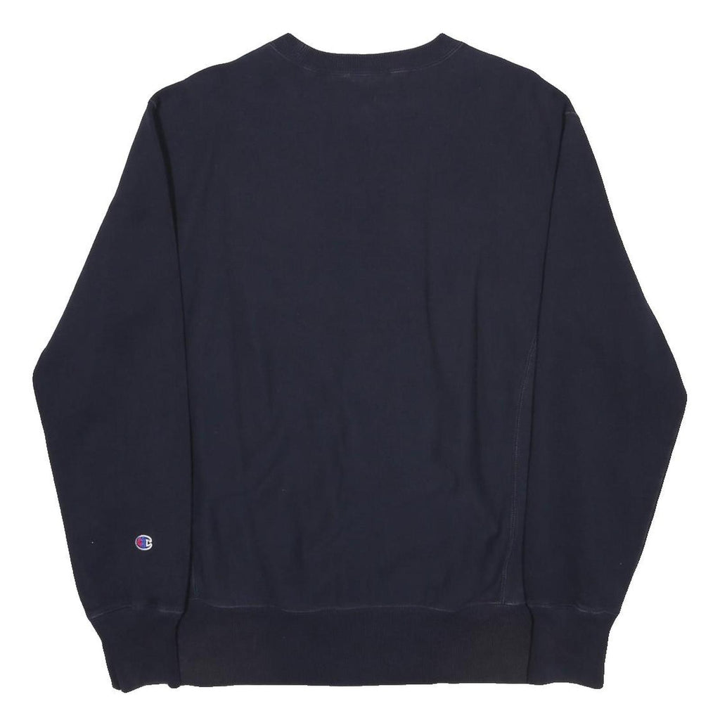 CHAMPION REVERSE WEAVE Mens Navy Blue Crew Neck M Cotton Sweatshirt Logo