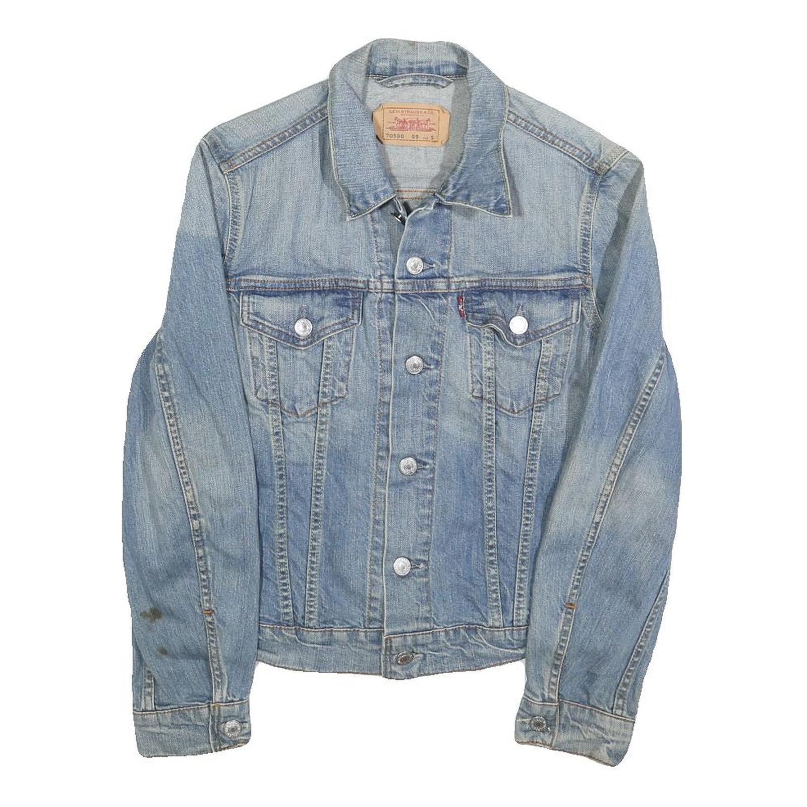 LEVI'S Womens Blue Denim Jacket S Cotton Button Front Classic Fit Casual
