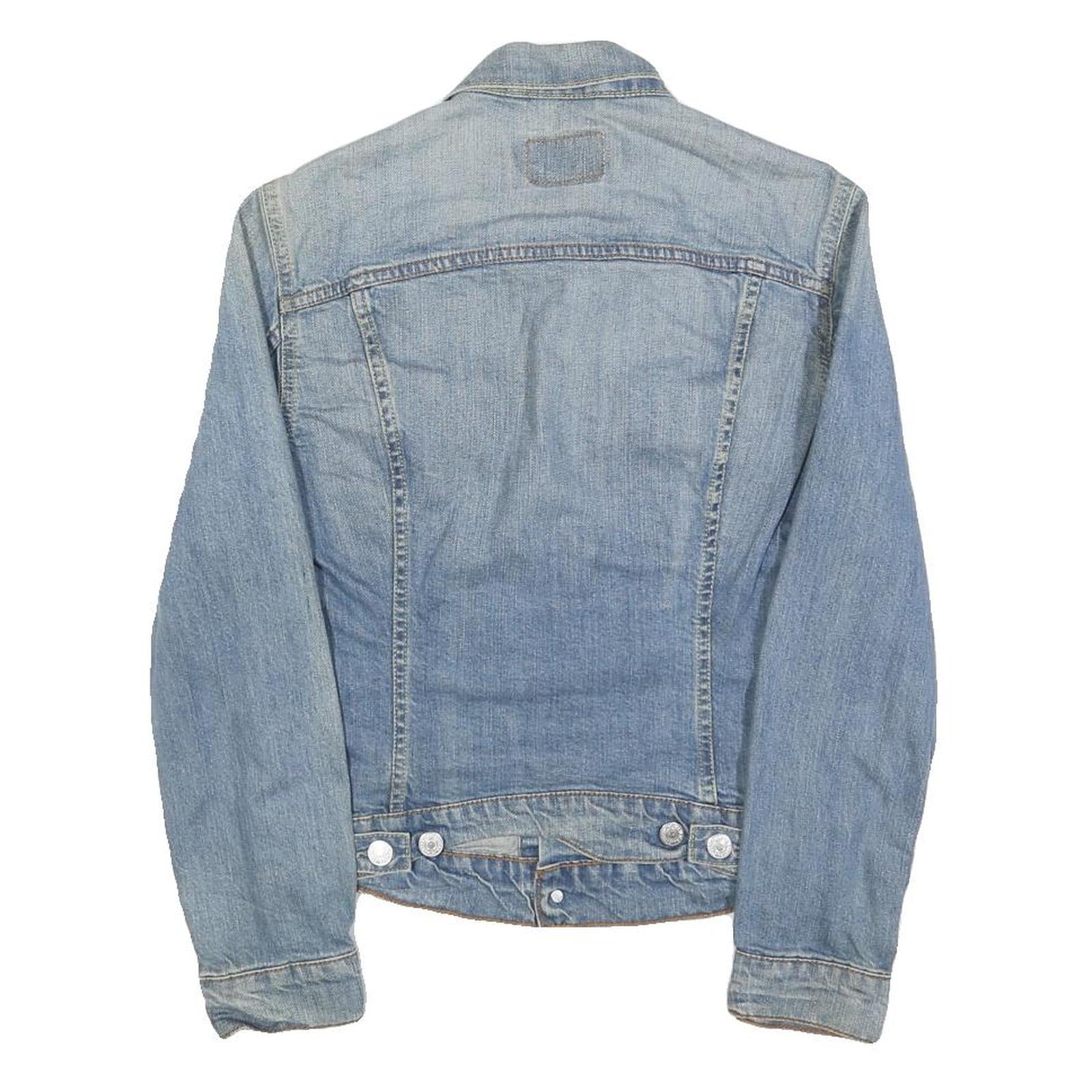 LEVI'S Womens Blue Denim Jacket S Cotton Button Front Classic Fit Casual