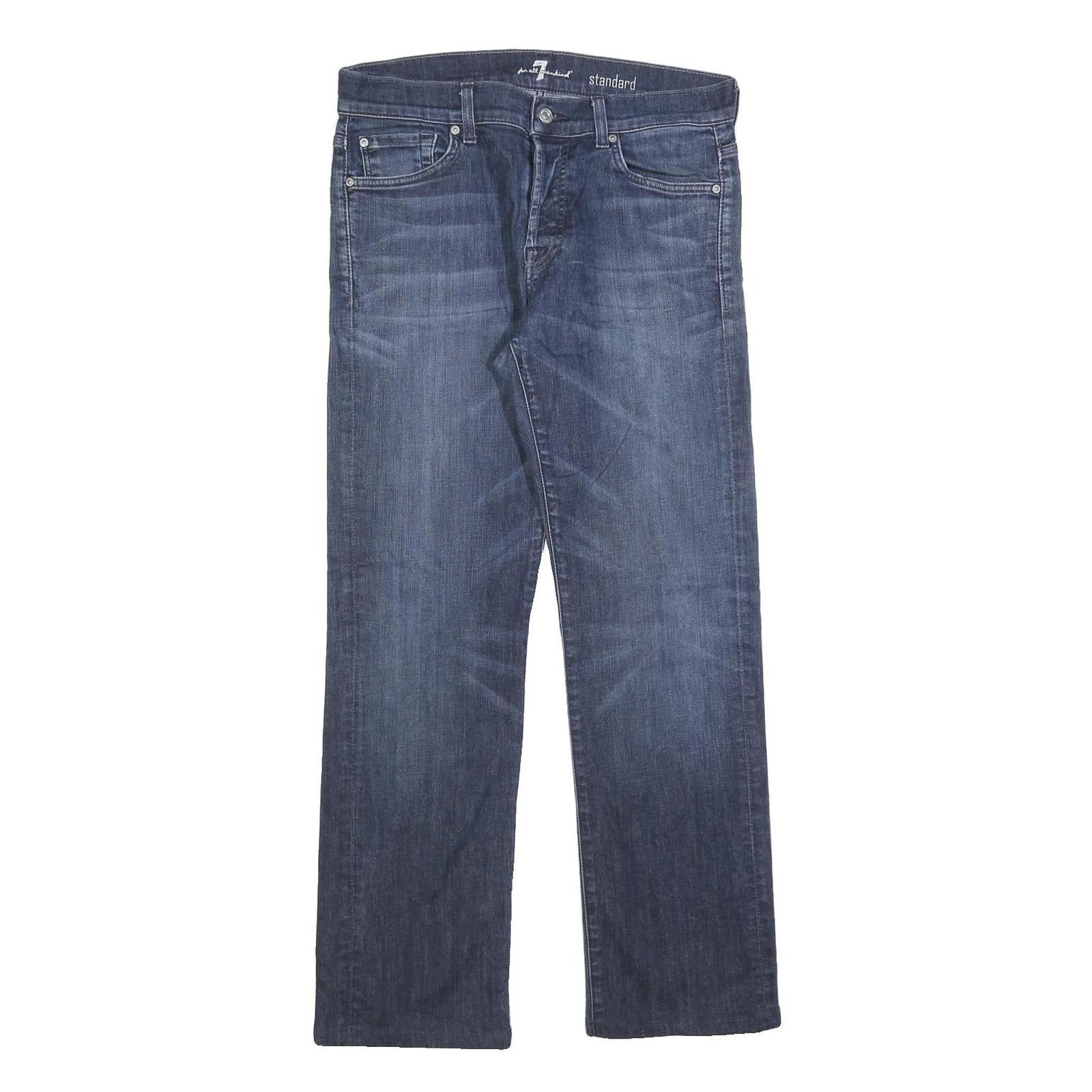 7 FOR ALL MANKIND Womens Blue Regular Jeans Denim Medium W32 L30 Stylish Pockets