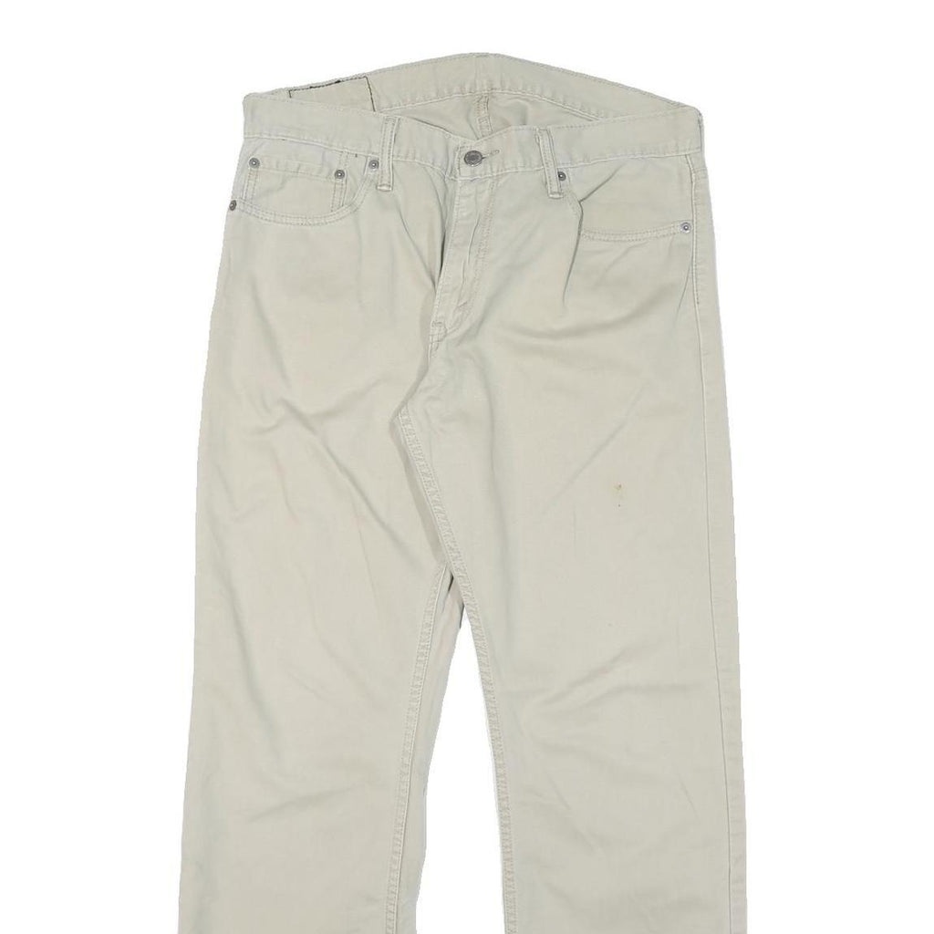 LEVI'S Mens Cotton Blend Beige Regular Fit Straight Leg Trousers W34 L32 Casual
