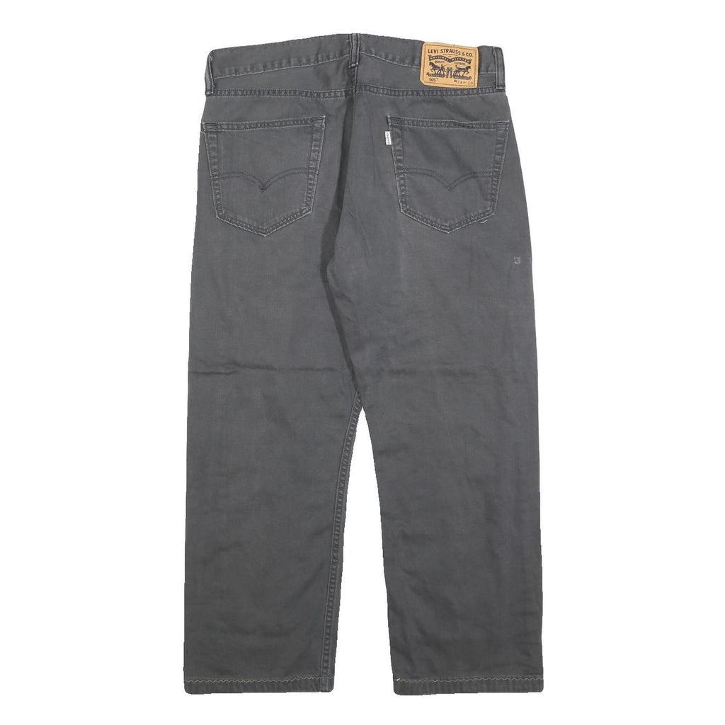 LEVI'S 505 Mens Jeans Grey Regular Straight Denim Medium W34 L25