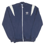 ADIDAS Mens Blue & White Sports Logo Zip Jacket S Cotton Blend Casual