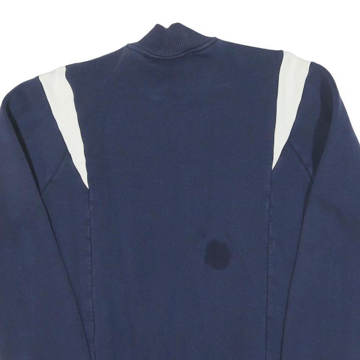 ADIDAS Mens Blue & White Sports Logo Zip Jacket S Cotton Blend Casual