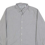 DKNY Mens Grey Cotton Button Down Shirt L Classic Formal Long Sleeve