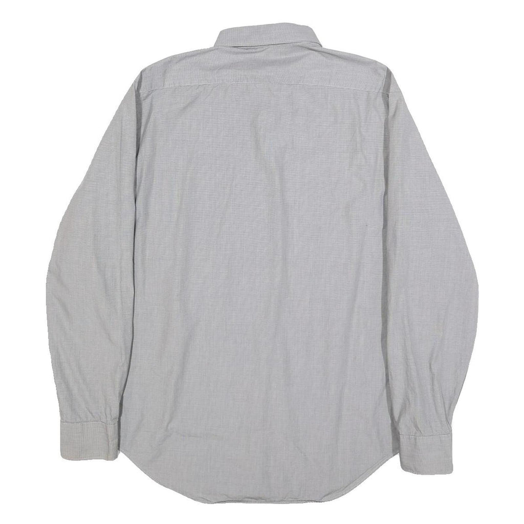 DKNY Mens Grey Cotton Button Down Shirt L Classic Formal Long Sleeve