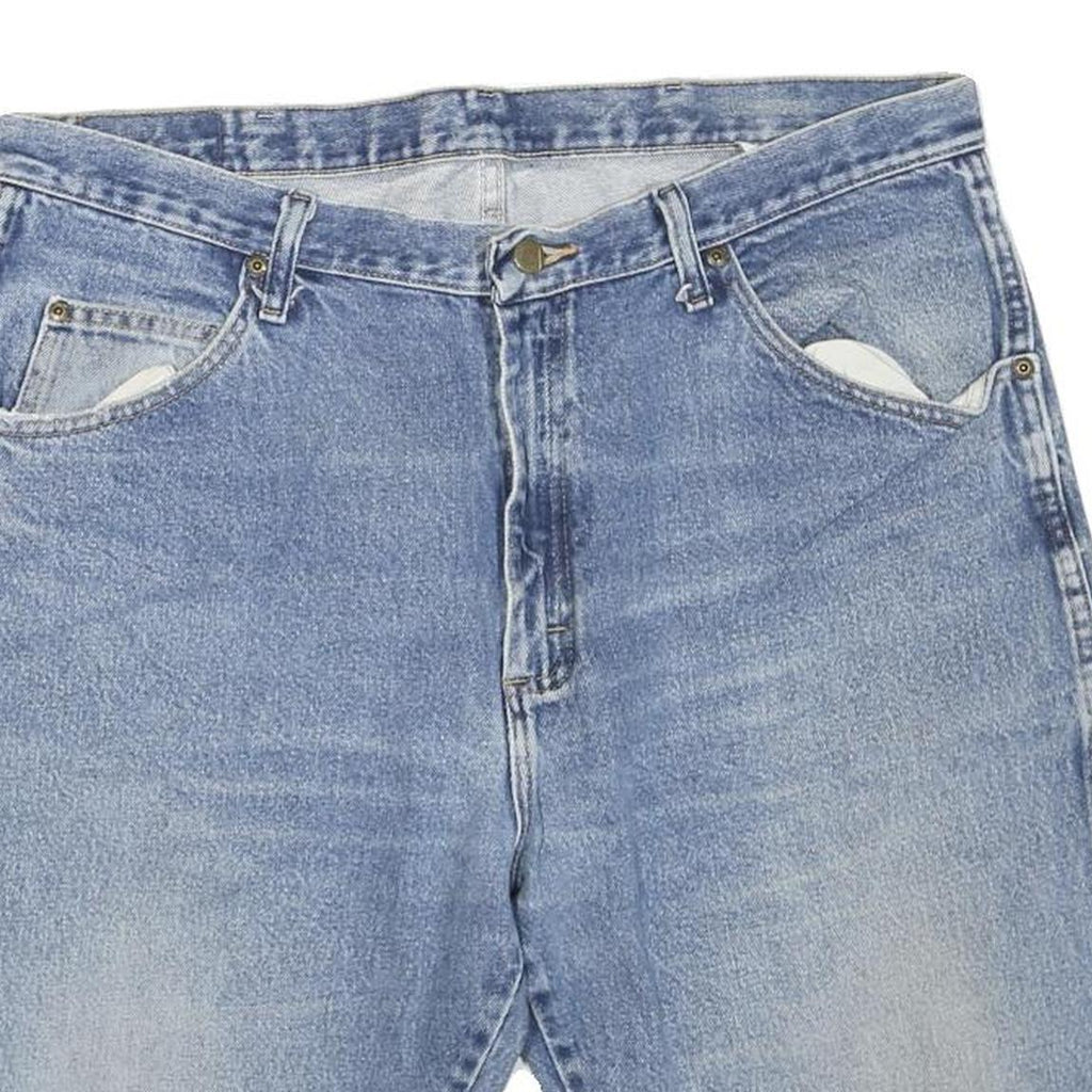 WRANGLER Mens Denim Blue Shorts L W38 Classic Cotton Blend Casual Relaxed Fit