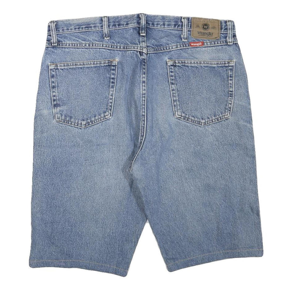 WRANGLER Mens Denim Blue Shorts L W38 Classic Cotton Blend Casual Relaxed Fit