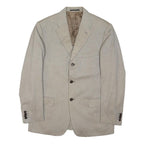VALENTINO Mens Beige Cotton Blazer XL Woven Button Closure Classic Tailored